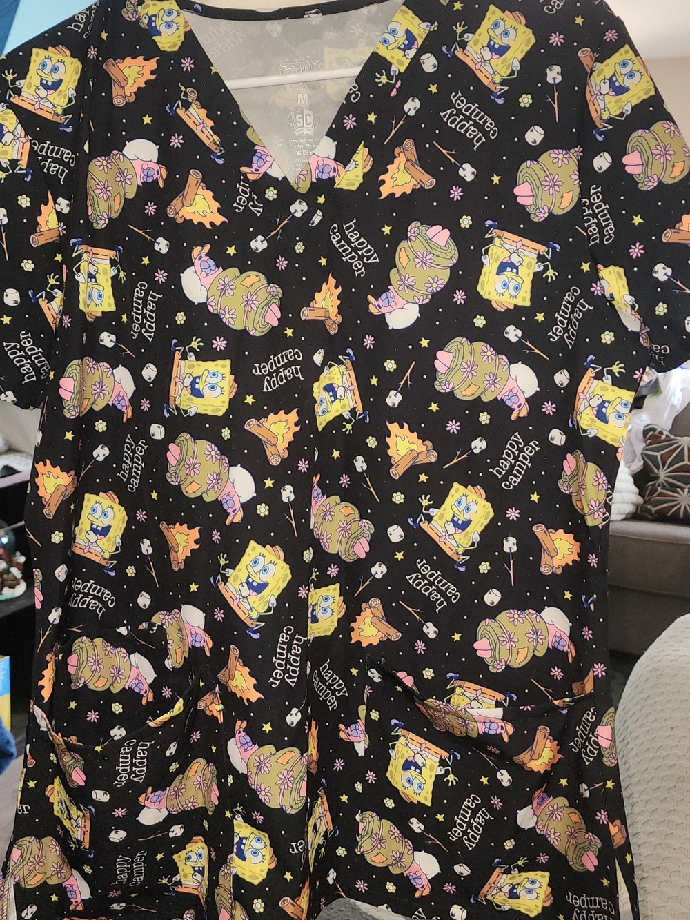 Women's Scrub Spongebob Squarepants Sz Med NW/OT